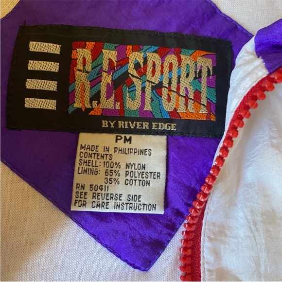 VTG River Edge Jacket RE Sport 80s 90s Windbreaker Crazy retro Petite Medium - Picture 3 of 11